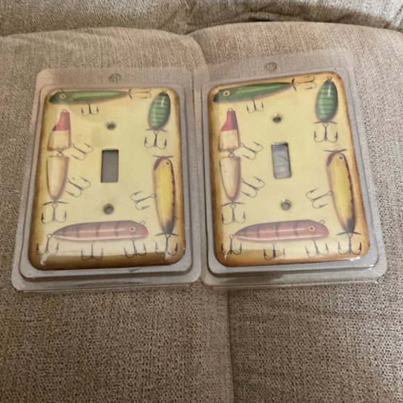 Single Switch Light Covers, Set of 2, fishing theme Great for cabins man caves - Picture 5 of 5